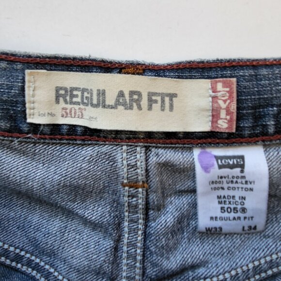 Men's Levi's 505 Regular Fit Jeans W33/L34 - Picture 6 of 7